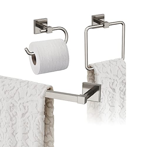 Amerock | Brushed Nickel | Appoint | Towel Bar | 18 inch (457 mm) | 3 Piece | Bathroom Accessories Set