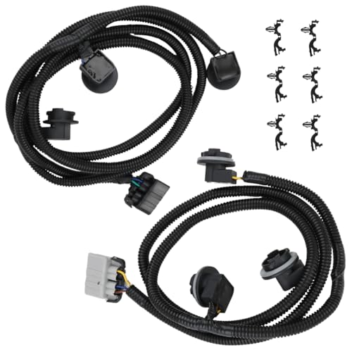 WMPHE 2 Pcs Tail Lamp Wiring Harness Compatible with Chevy Silverado 1500 2500 HD 3500 HD 2007 2008 2009 2010 2011 2012 2013, Tail Light Wire Socket Harness Kit, Replacement for 645-936, 645-930
