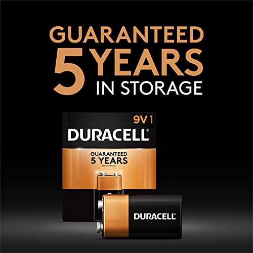 Duracell Coppertop 9V Battery, 1 Count Pack, 9-Volt Battery With Long-Lasting Power, All-Purpose Alkaline 9V Battery For Household And Office Devices #TOP2