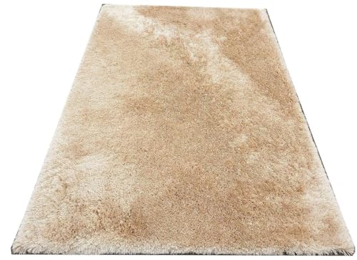 Image of F R Creation Polyester Shaggy Bedside Runner, Soft Indoor Modern Shaggy, Soft Rugs for- Living Room, Dinning Room, Office, Bedroom & Hallway Carpet Rugs (2X3 Feet Light Mouse)