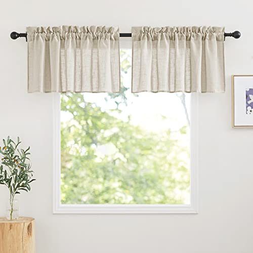 RYB HOME Sheer Valances Window Topper Curtains for Kitchen Cafe Bathroom