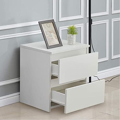 Pimex Side Table Nightstand Modern Nightstands Bedside Table Living Room Organizer Storage Cabinet Bedroom Bedside Table 2 Drawers Home Furniture