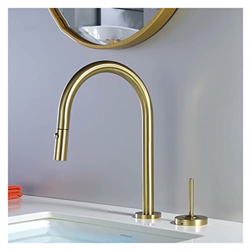Robinet de lavabo en laiton brossé or pour un design chic et durable