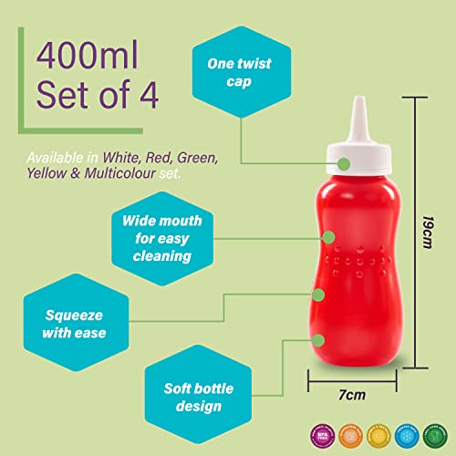 Image of Gluman Plastic Squeezy 750 Ml Sauce Bottle (Set Of 2) For Clean & Mess-Free Dispensing | 100% Food Grade | Dishwasher Safe | Freezer Safe | Ergonomically Designed | Reusable (Red)