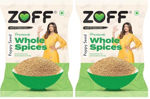 Image of Zoff 100% Pure & Natural Premium Poppy Seeds (Posto) - Rich Nutty Flavor - Nutrient-Rich Superfood - Ideal for Cooking, Baking & Traditional Recipes - Hygienically Packed - 50 Grams (Pack of 2)
