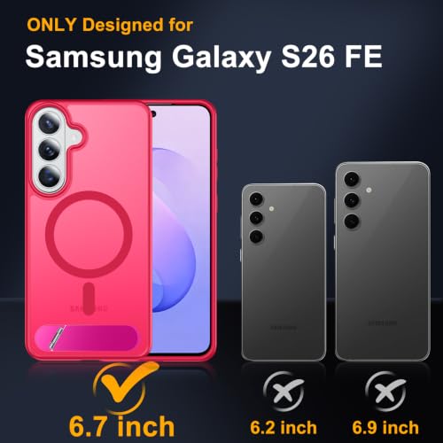 Image of SPIDERCASE Magnetic for Samsung Galaxy S26 FE Case,with Stand,Rose Red