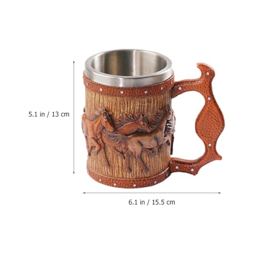 Chope à bière Viking en résine décorative forme tonneau - 3