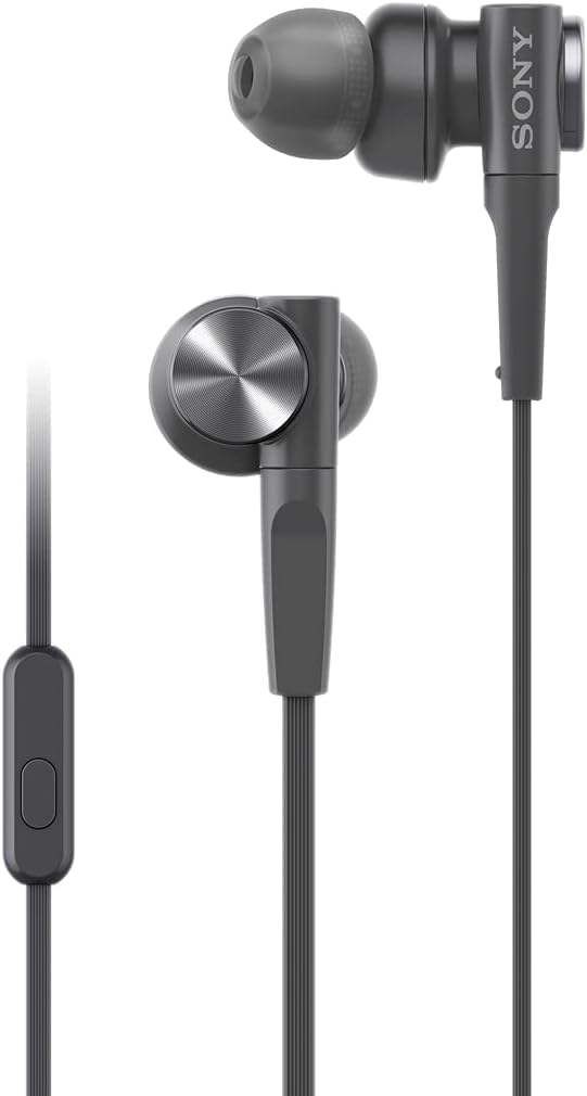 Sony MDR-XB55AP In-Ear Extra Bass Headphones with mic for phone calls – Black