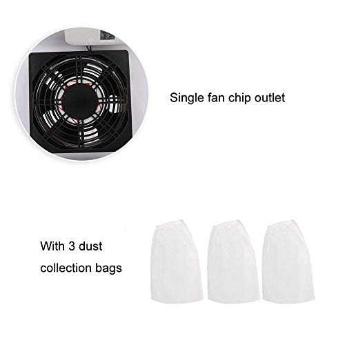 HGY Nagel Staubabsaugung Nail Art Maniküre Salon Werkzeuge mit Staubsack (rosa Streifen-EU-Stecker 220V) – Bild 7