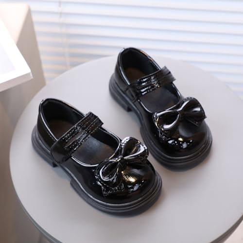 Girls Sneakers Children Shoes Lacquer Leather Bow Big Head Leather Fashion Dance Footwear for Kids4