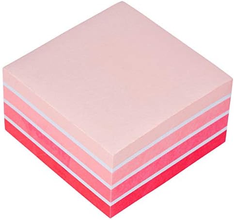 Post-it Sticky Notes Cube Pastel Colors Collection, Pack of 1 Pad, of 450 Sheets, 76 mm x 76 mm, Pink, White, Orange Colors - Self-stick Notes For Note Taking, To Do Lists & Reminders