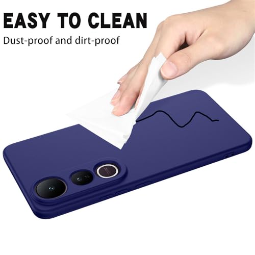 Image of Back Cover for Vivo V50 Lite 5G / V50 Lite 4G | Full Camera Protection | Premium Liquid Silicon Case | Flexible Bumper Case for Vivo V50 Lite 5G / V50 Lite 4G (Dark Blue)