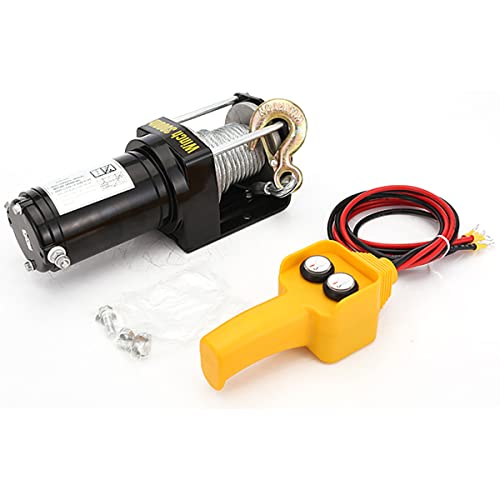 Winch eléctrico 24V 3000lbs con cable de acero y control remoto miniatura 1