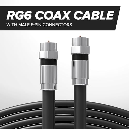 THE CIMPLE CO Coaxial Cable, 25 FT, Indoor/Outdoor, High Speed Internet, Satellite Extension, RG6, Dual Shielded Coax, CATV, UV Resistant, Weather Proof, CL2 Rated, 7.5 Meters, Black - Thumbnail 2