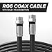 THE CIMPLE CO Coaxial Cable, 6 FT, Indoor/Outdoor, High Speed Internet, Satellite Extension, RG6, Dual Shielded Coax, CATV, UV Resistant, Weather Proof, CL2 Rated, 1.8 Meters, Black
