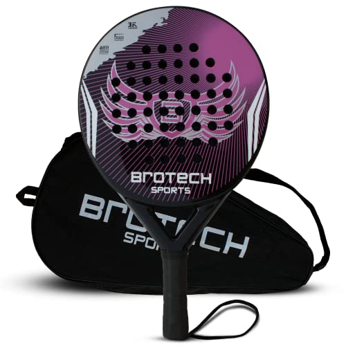 Brotech - Raqueta De Tenis De Pádel, Raquetas De Tenis Pop De Fibra De Carbono 3k Eva Memory Flex Foam Core Raqueta De Paleta Con Control De Bolsa De Transporte Y Potencia Brillo, Redonda Brotech - Raqueta De Tenis De Pádel, Raquetas De Tenis Pop De Fibra De Carbono 3k Eva Memory Flex Foam Core Raqueta De Paleta Con Control De Bolsa De Transporte Y Potencia Brillo, Redonda