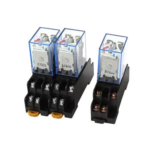 Relé de potencia con luz roja LED indicadora y bobina CA 110V para control estable