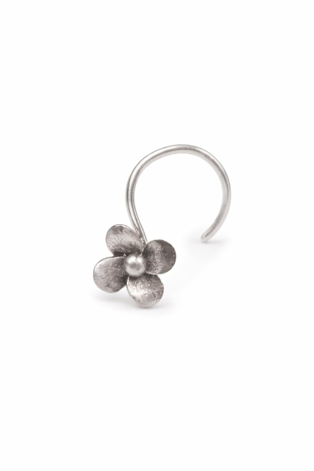 92.5 Silver Oxidised Tiny Flower Nosepin/Gifts for Women and Girls/With Certificate of Authenticity/Piercing Nosepin/Birthday Gift-image-46