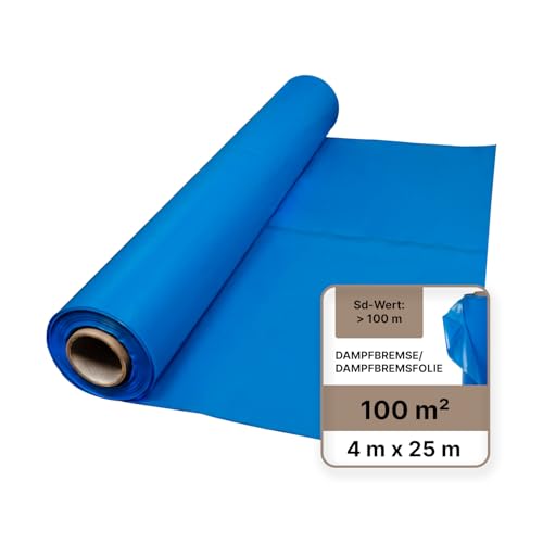 1 rouleau 4 x 25 m (0,40 €/m²) 160µm PE de Vapeur Frein pare-vapeur dampfb 518160remsfolie vapeur Film de blocage