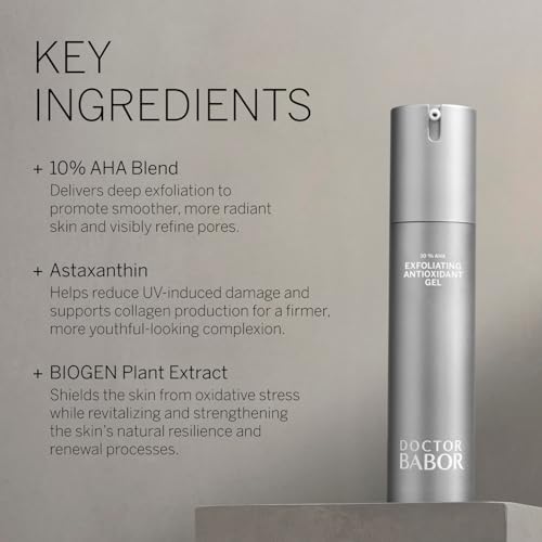 DOCTOR BABOR Exfoliating Antioxidant Gel | Antienvejecimiento Peeling Gel con ácido de frutas | Para una piel radiante | Con 10% AHA y BHA | Textura de la Piel Mejorada Vegano | 50 ml - imagen 3