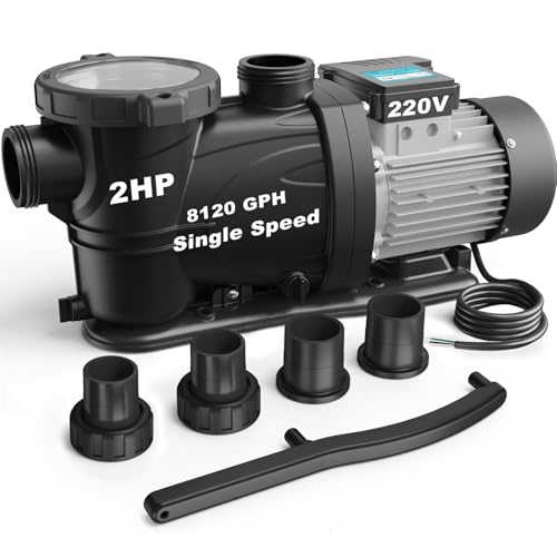 VIDAPOOL In/Above Ground Pool Pump Self Primming High Flow,Slate Gray