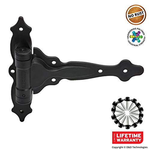 D&D Technologies Tca4S Truclose Decorative Regular Duty Gate Hinges, For Self Closing Wood Gates Up To 55 Pounds, Black, 2 Count #TOP5