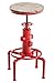 Tabouret De Bar Lumos Style Industriel I Tabouret De Comptoir Réglable en Hauteur I Chaise Haute Siège en Bois Pieds Robustes en Métal, Couleur:Rouge