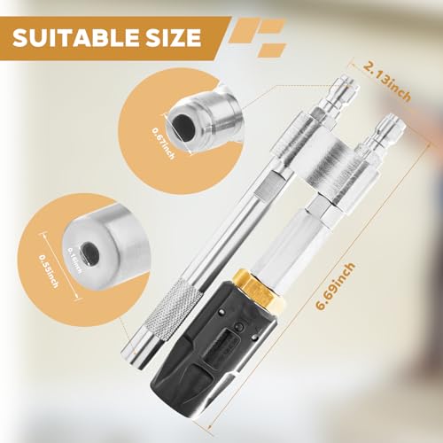 Image of Shooter Tip M5 Twist Nozzle is Suitable for Long Range Soap Nozzle of 3-7GPM Pressure Washer, 2-in-1 Soft Wash Twist Nozzle with 0 to 60Spray Mode and 1 /4 inchQuick Connection