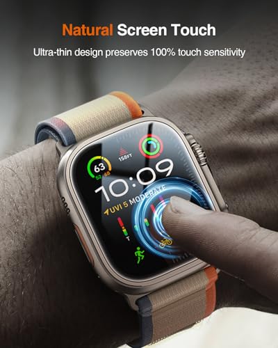 Image of LK 4 Pack for Apple Watch Ultra 3 /Ultra 2 /Ultra 49mm Screen Protector | 9H Tempered Glass [Install Tool Included] Touch Sensitive, HD Clarity, Shatterproof