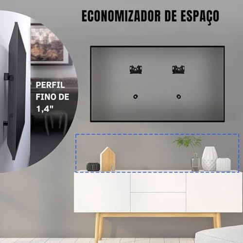 Suporte Fixo Universal para TV 13''-100'', Compatível com Samsung, LG, LED, LCD, QLED, OLED, Pla