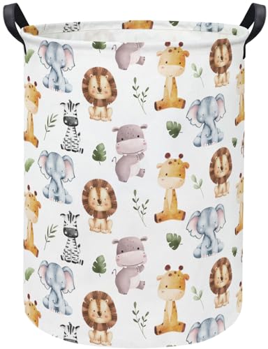 LATOGHIVE Baby Laundry Hamper kids laundry Basket Waterproof Storage Bin for Bedroom Toy Clothes Organizer Basket Woodland Animals Room Décor(Cute Animals)