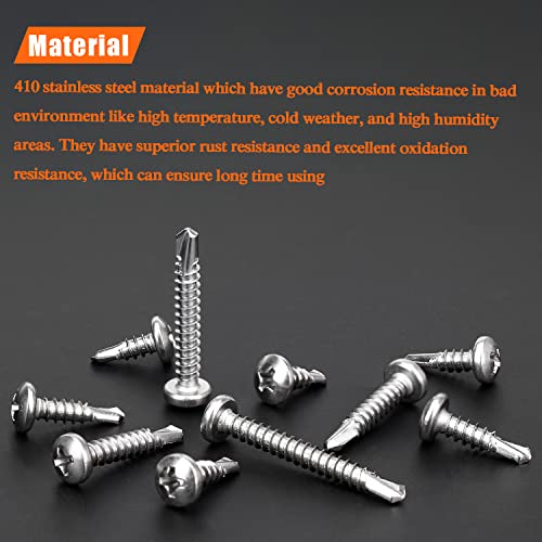 Kit 240 piezas tornillos autorroscantes #10 acero inoxidable miniatura 2