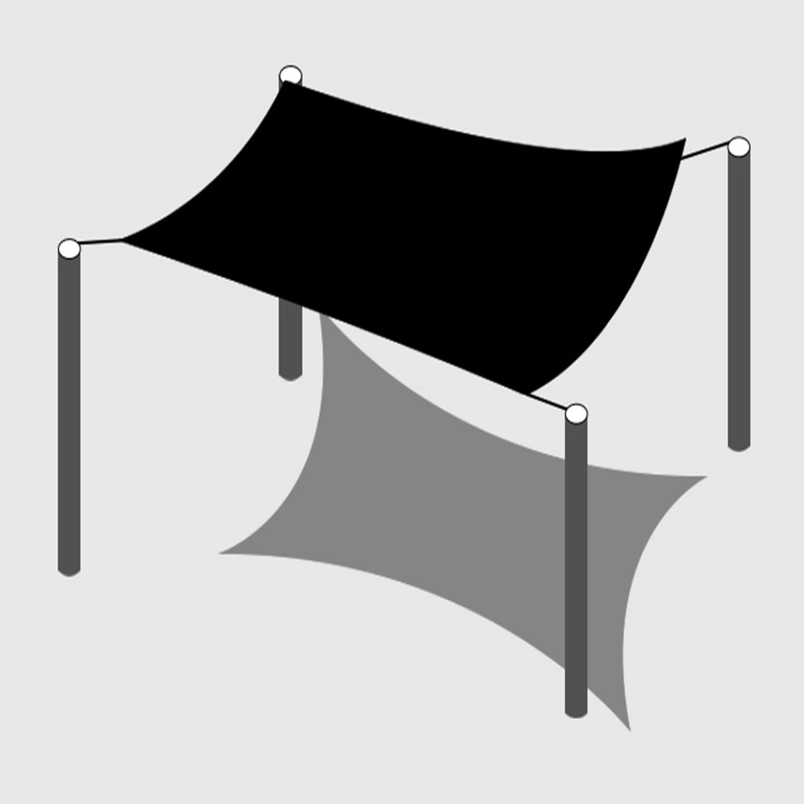 Sonnenschutztuch mit Ösen, Schattennetz, Schwarz, UV-beständig, Netzplane für Gewächshäuser, Pflanzenschattennetz für den Außenbereich (Farbe: Schwarz, Größe: 3 x 5 m)