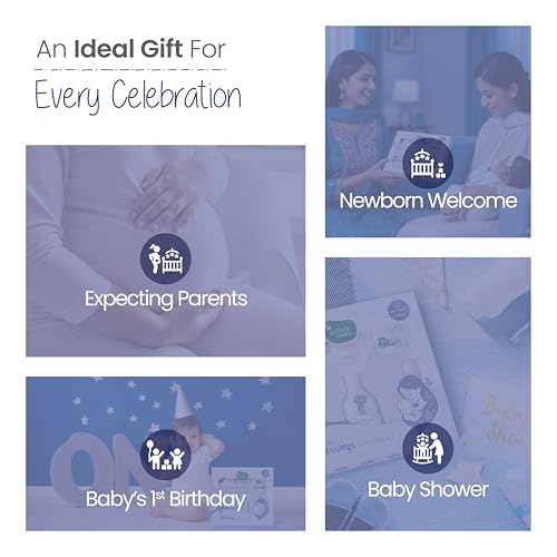 Image of Mother Sparsh Natural Care Gift Set for Babies | Baby Gift Box of 5 | Baby Wipes (40Pcs), Baby Lotion (100ml), Baby Head to Toe Wash (100ml), Baby Shampoo (100ml) & Baby Soap (75g)