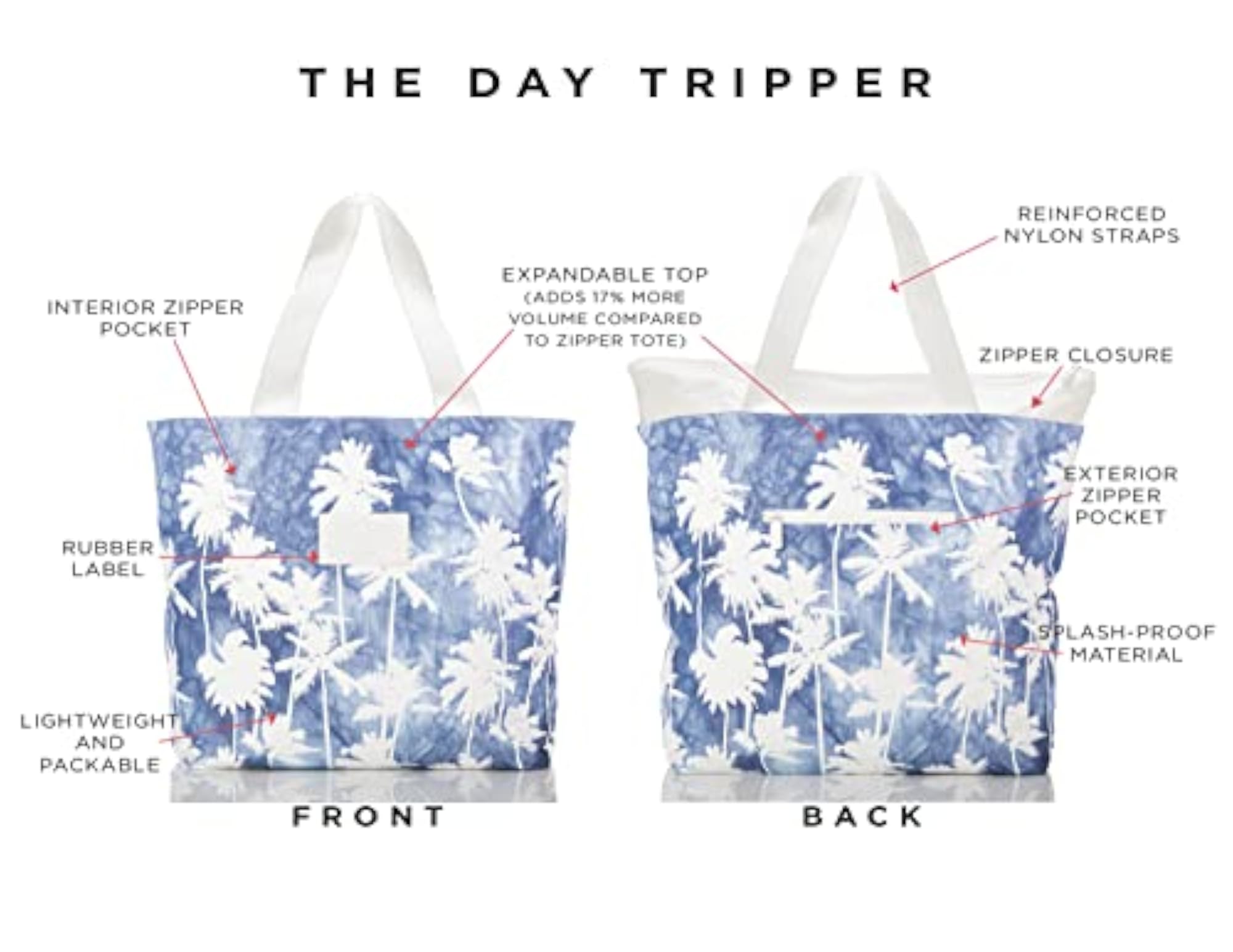 Day Tripper Lightweight Packable Beach Tote Bag