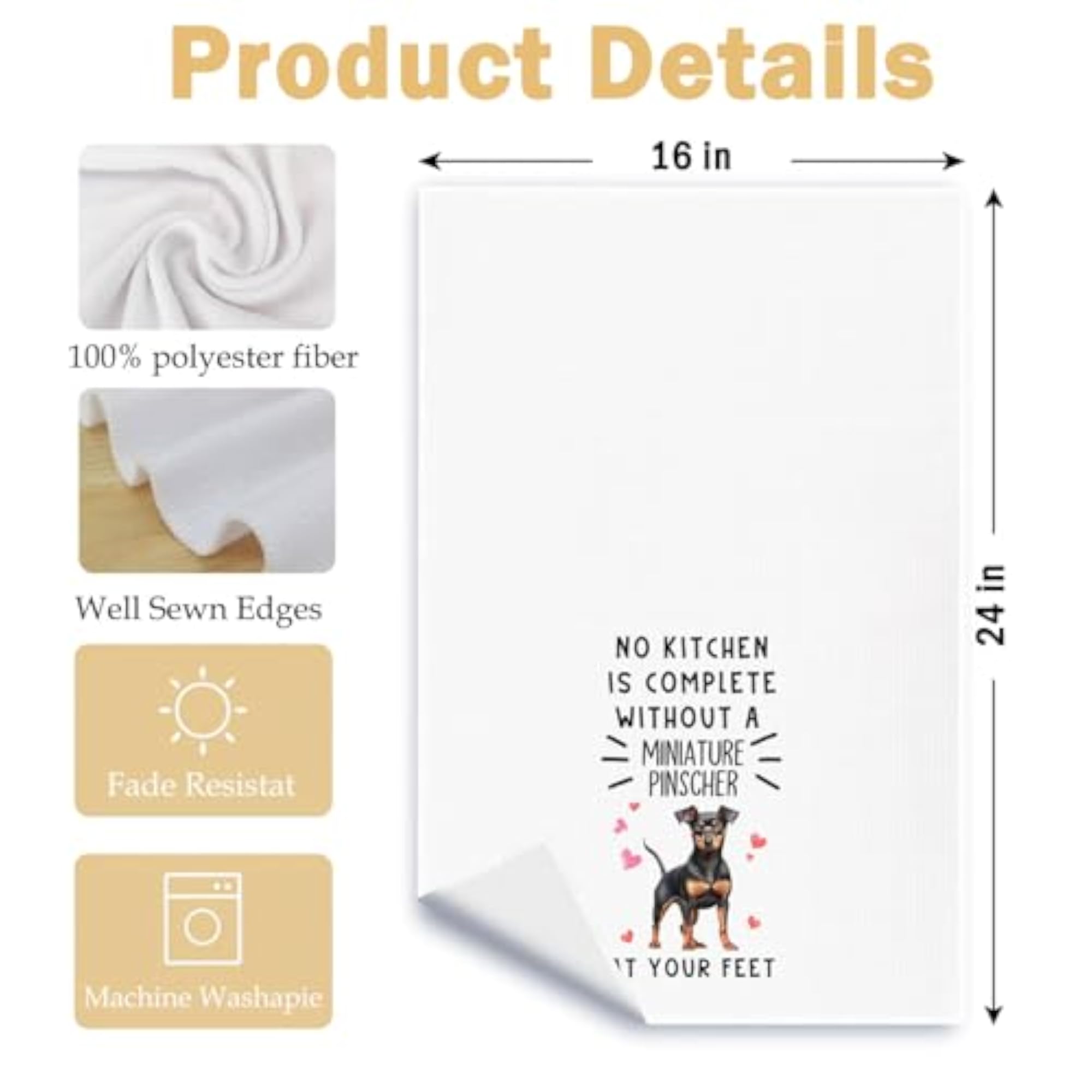 Funny Miniature Pinscher Hand Towels for Dog Lovers