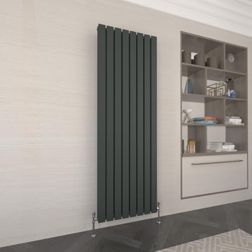 Image of Plumbsys Vertical Radiator 1800x544mm Flat Panel Tall RAD Anthracite Double Designer Central Heating
