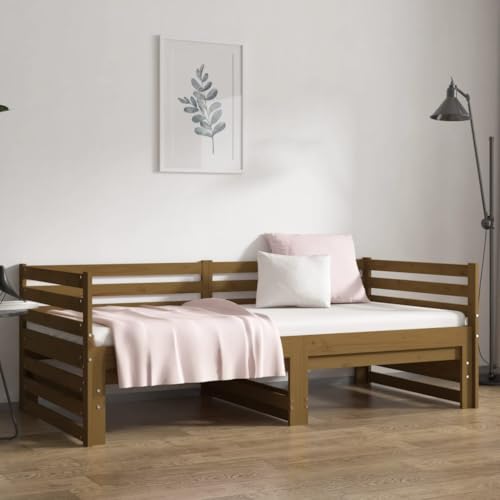 Cama nido extraíble marrón de 2x90x190 cm sin colchón para dormitorios 5
