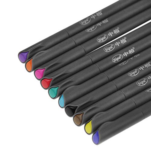 10 Pack Micro-Pen Fineliner Colorful Ink Pens Anti-Bleed Waterproof Artist Illustration Technical Drawing Painting Pen Needle Pen Rollerball Pens 0.38MM Fine Point Markers - Thumbnail 5