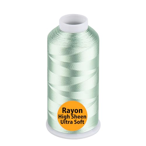 Image of Simthread Rayon Embroidery Thread 5500 Yards, 40wt 100% Rayon Viscose for Commercial and Domestic Machines - Light Green 1047