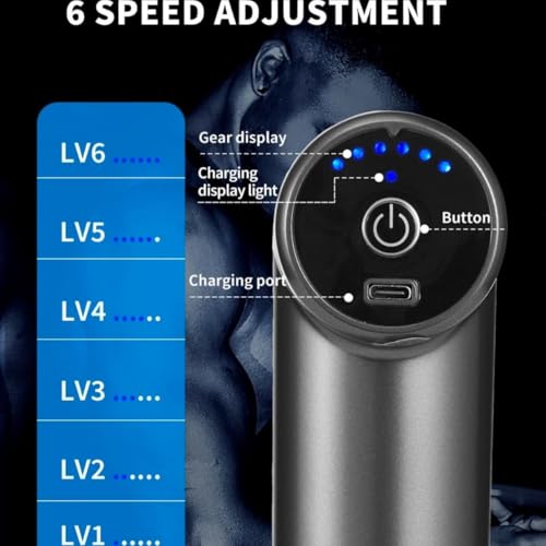 Image of HEEJ Powerful Handheld Deep Tissue Percussion Massage Gun with 4 Versatile Attachments Rechargeable Massager for Muscle Recovery, Pain Relief & Relaxation & Portable Design for Home & Gym Use
