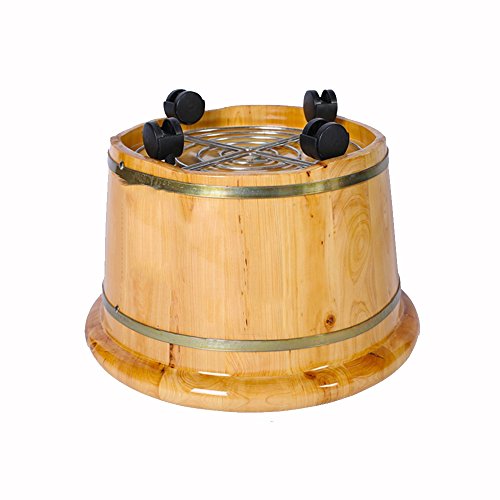 Pedicure Foot Spa con Ruedas y Tapa, Bañera de Cedro Engrosada para Masaje de Pies miniatura 4