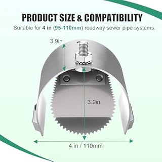 Sinmoe Rats & Mice Prevention for Drains, Heavy Duty 304 Steel Rat Blocker for Sewers with Non Return Valve, Fit Drain Rat Drain Guard(95-110mm, 4'') for Outdoor, Sewers, Basement(1 Pack)