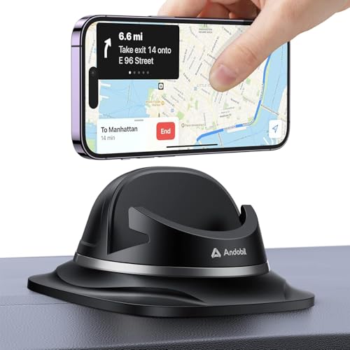 andobil 2026 Upgraded Car Phone Holder Mount Ultra Stable & Silicone Phone Holders for Your Car 360 Rotatable Dashboard Cell Phone Holder Mount for iPhone 17 Pro Max/16/15/14/13/12/ Samsung