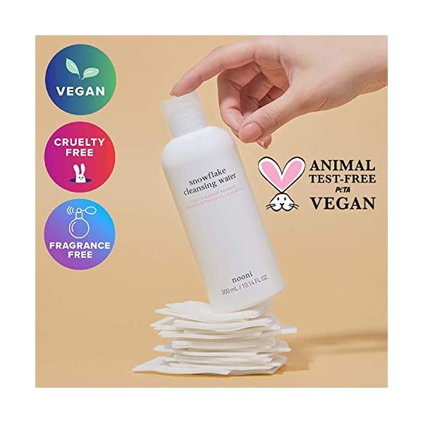 NOONI Snowflake Cleansing Water | All-in-1 Cleansing Water as Cleanser, Makeup Remover and Toner with Centella Asiatica Extract | Vegan, Cruelty-Free, PETA Certified, Korean Skincare, K-Beauty