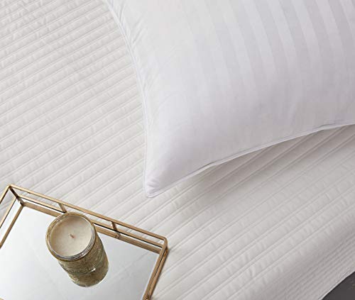 Blue Ridge Home Fashions White Siberian 500 Thread Count Cotton Damask Pattern Premium Pillow-Natural Hypoallergenic Fill-Made in USA, King (210003) by Blue Ridge Home Fashions - Image 3