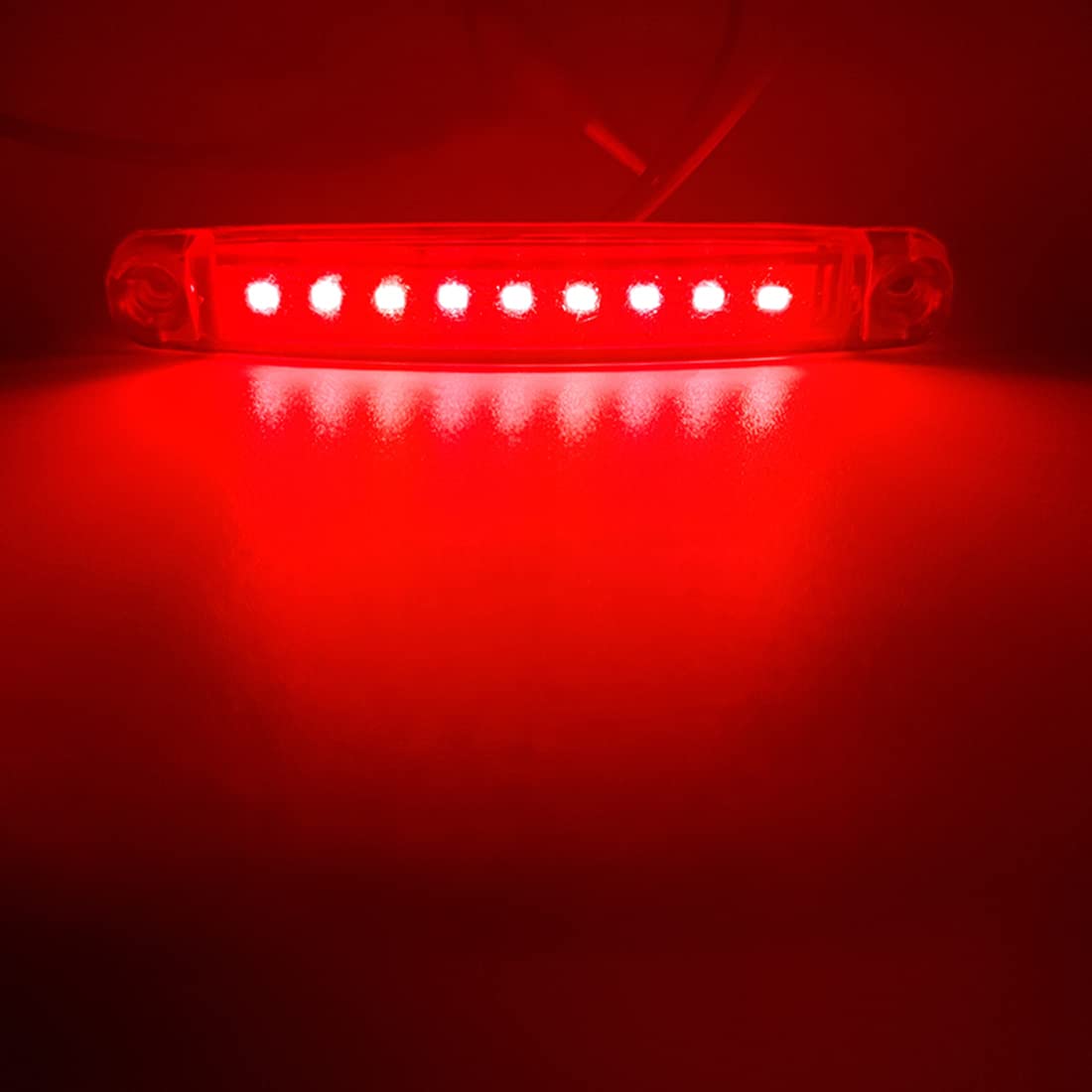 Boczne światła Obrysowe, 30PCS Czerwone 12V-24V 9LED światła Obrysowe Kabiny, światła Przednie Tylne Boczne światła Pozycyjne ze Wskaźnikiem Wodoodporne Dla Camper Van Bus Truck Caravan Boat
