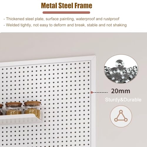 Genérico Estante de Pared para Herramientas, Panel Perforado, Almacenamiento de Brocas, Juego de Llaves, Soportes, Paneles Perforados, Estante de exhibición Blanco para refrigerios, Carrito de conten