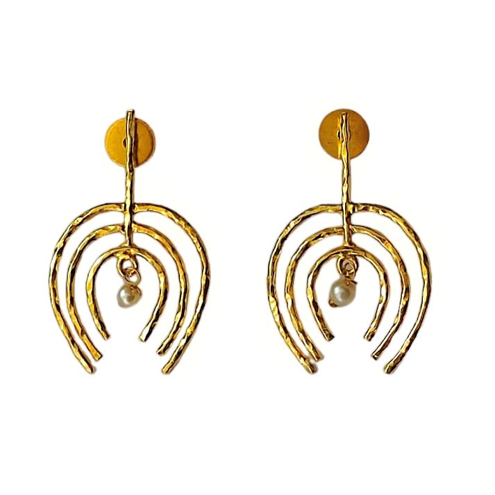 Jiaara Trendy Brass Trident Pearl drop Dangler Earrings for Women (B0CQH5HZJW) Amazon Price History, Amazon Price Tracker