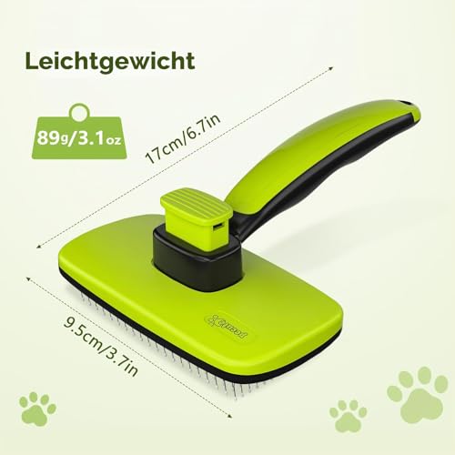 pecute Hundebürste Katzenbürste Haustierbürste, Selbstreinigende Zupfbürste